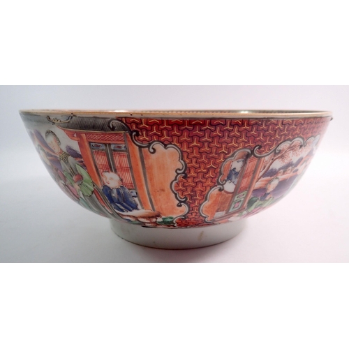 122 - An 18th century Chinese Canton bowl - a/f, 26cm diameter