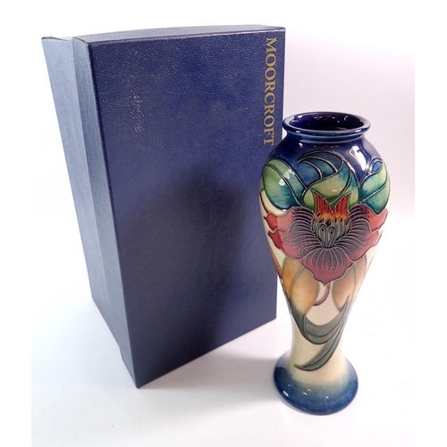 140 - A Moorcroft Anna Lily vase by Nicola Slaney 1998, 27cm - boxed