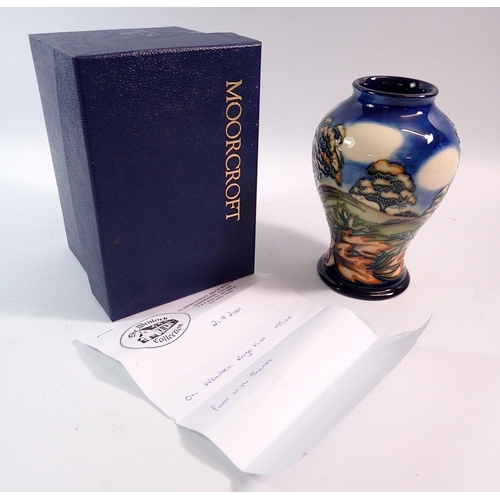 144 - A Moorcroft limited edition vase and cover 91/200 On Wenlock Edge by Philip Gibson, 2001 - boxed wit... 