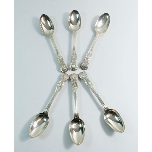 246 - A set of six Kings Pattern dessert spoons by Chawner & Co. London 1842, 304g