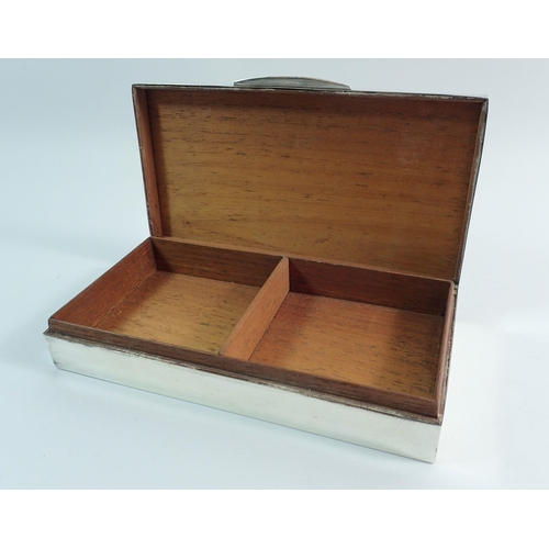 258 - A silver WW2 cigarette box with the 3rd Gurkha Rifles emblem to top and dated 1943 with fitted cedar... 