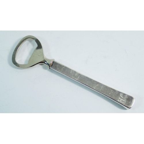 298 - A silver bottle opener, marked 925, 13cm long