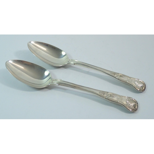 300 - A pair of silver Kings Pattern tablespoons, London 1829 by William Bateman II, 222g