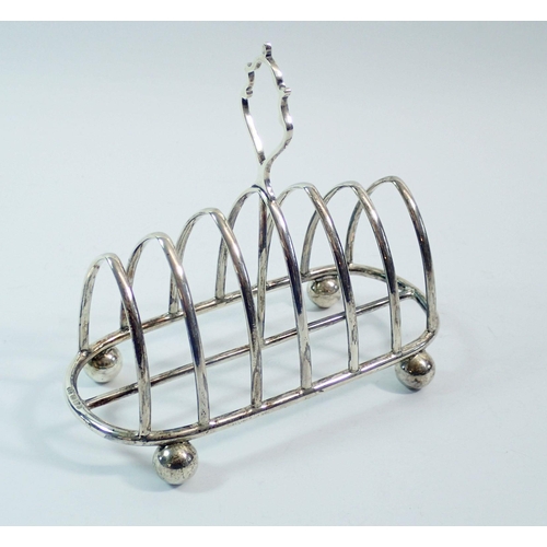 311 - A silver arched toast rack, Sheffield 1898, Fenton Brothers Ltd, 231g