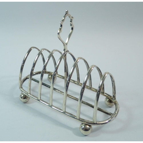 311 - A silver arched toast rack, Sheffield 1898, Fenton Brothers Ltd, 231g