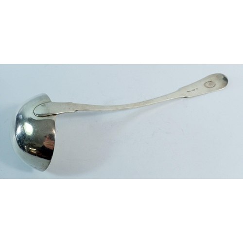 316 - A Scottish provincial silver soup ladle, Inverness circa 1830 by Alexander McLeod, 33cm, 200g