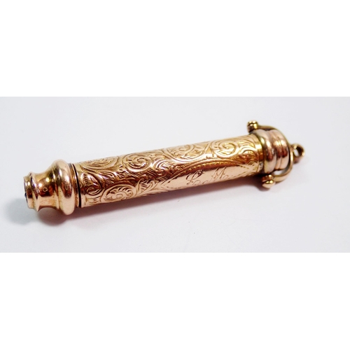 373 - A gold plated extending pencil, 10cm extended