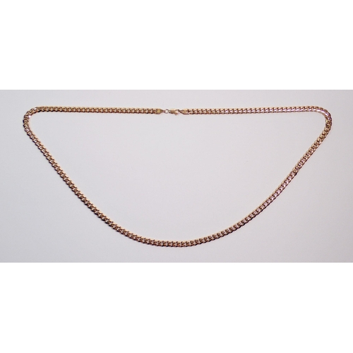 378 - A 9 carat gold curb chain necklace, 60cm long, 28.7g