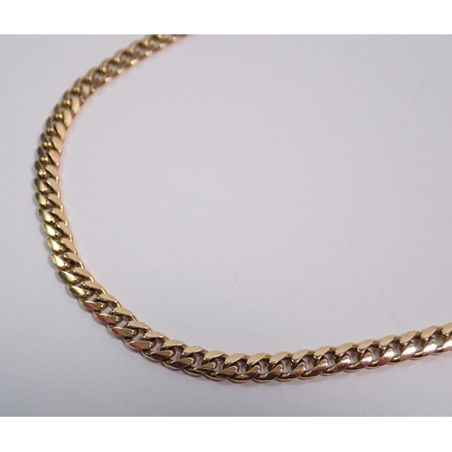 378 - A 9 carat gold curb chain necklace, 60cm long, 28.7g