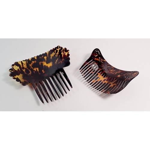 435 - Two tortoiseshell hair combs, largest 16 x 17cm