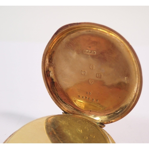 459 - A 19th century 18 carat gold pocket watch by C E Court, 45g total weight, 3.8cm diameter