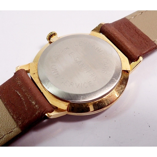 462 - A Garrard Incabloc vintage gentleman's gold plated watch on leather strap