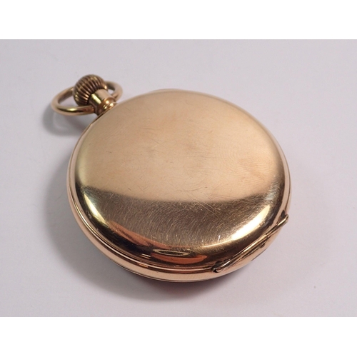 463 - A rolled gold open faced Swiss pocket watch