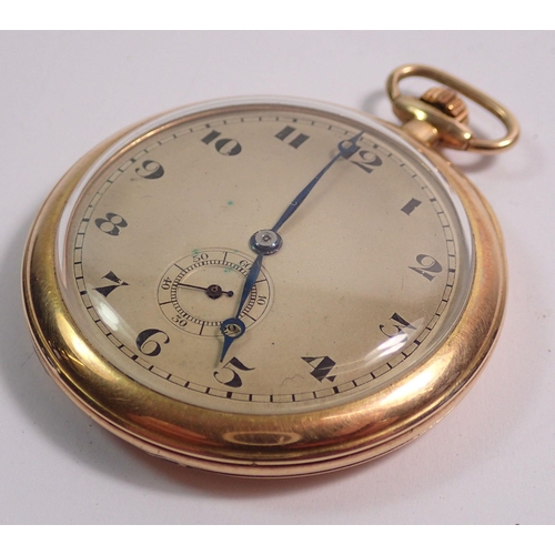 466 - A rolled gold pocket watch in case