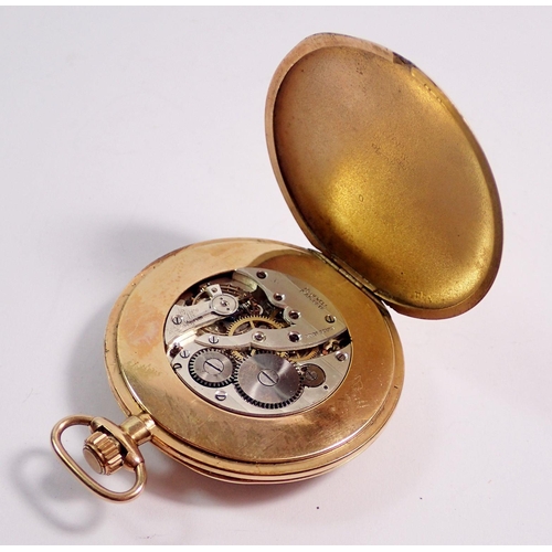 466 - A rolled gold pocket watch in case