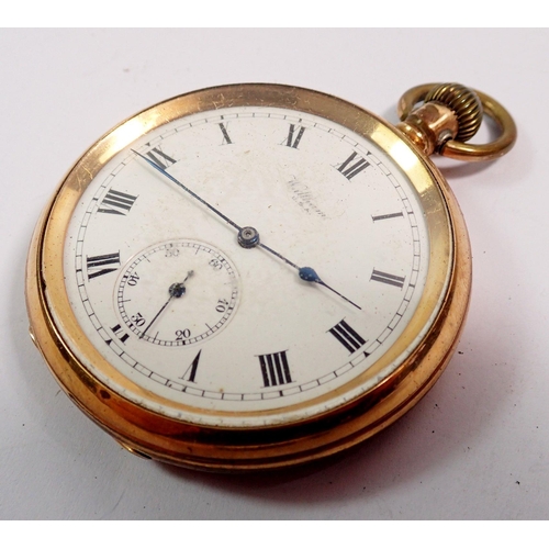 475 - A gold plated pocket watch, a silver pocket watch and a silver embossed pocket watch holder