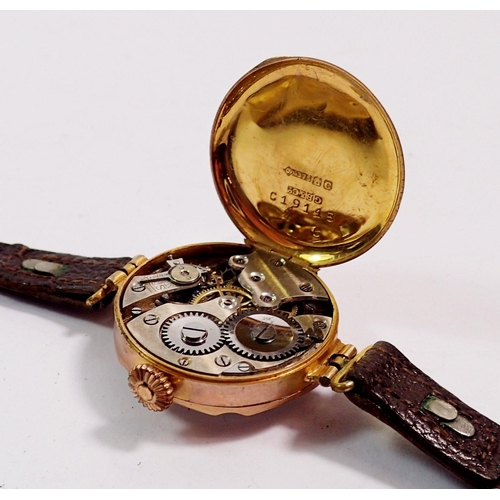 476 - A ladies 9 carat gold watch, an Edwardian gold plated ladies watch and a vintage watch