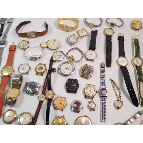 483 - A group of various gents and ladies watches including Ingersoll, Avia etc.