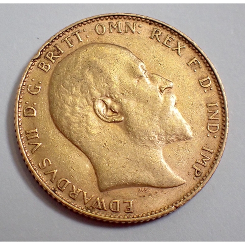 495 - An Edward VII 1909 gold sovereign