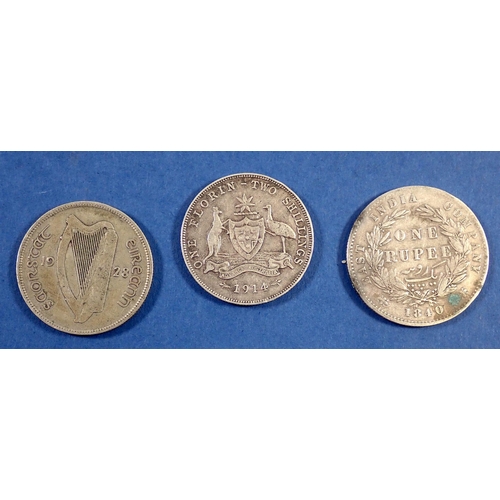 506 - A group of British, Commonwealth and Eire coins including silver content examples Victoria 1840 one ... 