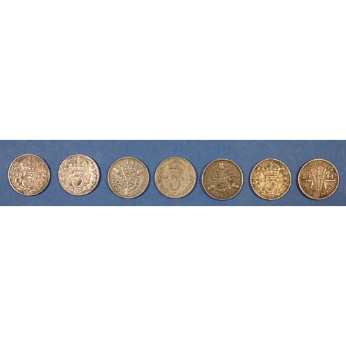 513 - A box of various British and World coins including six silver content threepences Edward VI, George ... 