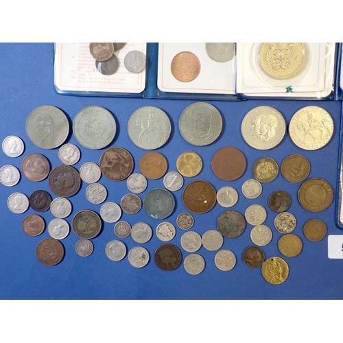 515 - A group of various British and World coins including a silver proof Prince and Princess of Wales cro... 