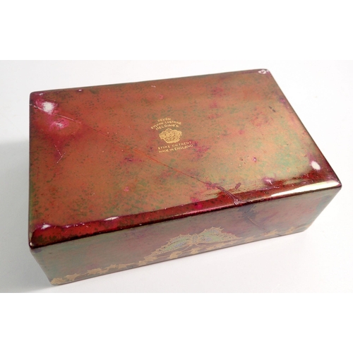 52 - A Crown Fieldings butterfly lustre box - a/f, 15 x 10cm