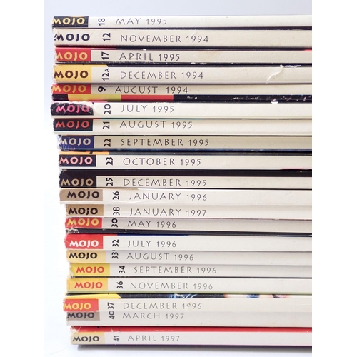 528 - Twenty early editions of Mojo Magazine, Nos. 9 through to 41 - very good condition