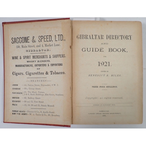 531 - A 1921 Gibraltar Directory and Guide book edited by Benedict R Miles