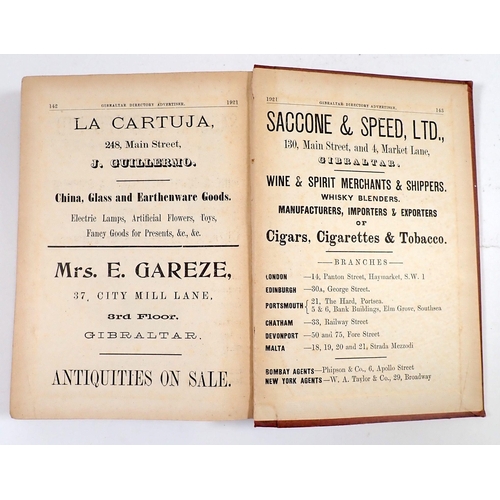531 - A 1921 Gibraltar Directory and Guide book edited by Benedict R Miles