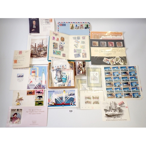 539 - A small group of mint and used stamps including Concorde sheet plus stock album