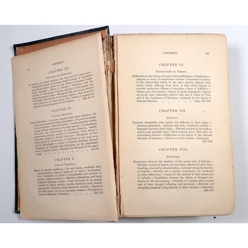 548 - Charles Darwin The Origin of Species 'Fifth Thousand' published by John Murray 1860, lacking pre tit... 