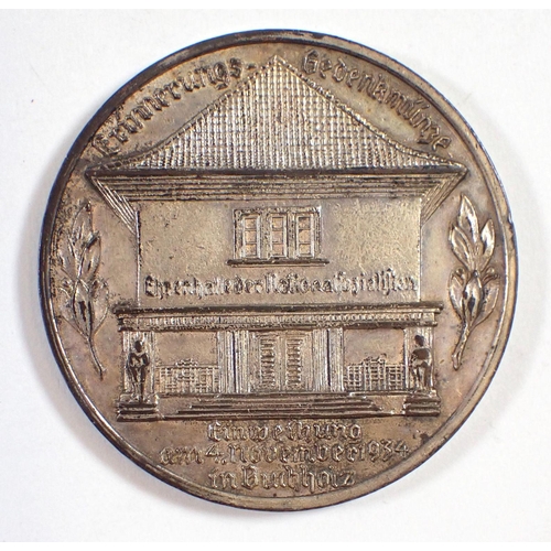 590 - A German NSDAP Hall of Honour Inauguration at Buchholz medal 1934, obverse bust of Adolf Hitler, rev... 