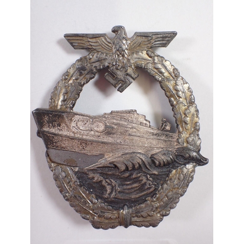 598 - A Kriegsmarine S Boat badge, W E Peekhaus, Berlin