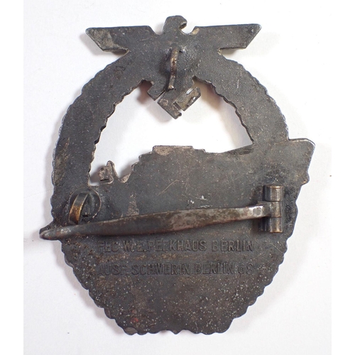 598 - A Kriegsmarine S Boat badge, W E Peekhaus, Berlin