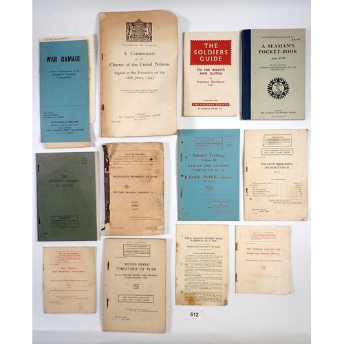 612 - A collection of WW2 era training pamphlets etc.