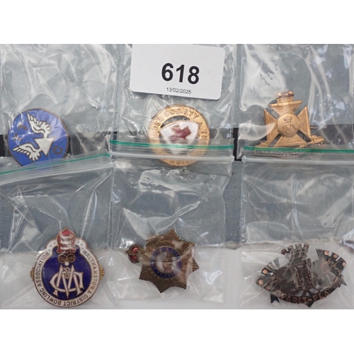 618 - A collection of forty Military sweetheart and civil defence badges, Rifle Brigade, Wiltshire Regimen... 