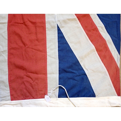 630 - A vintage fabric British Union Jack flag, 182 x 93cm