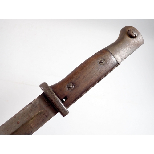 638 - A German WWII Hauser bayonet, dated 1937 No 3652, 38cm