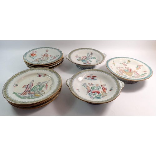 68 - A Victorian Chinoiserie dessert service etc.