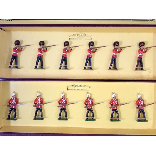 697 - Four Britains boxed military sets, 8800 Coldstream Guards, 8801 Essex Regiment, 8802 Worcestershire ... 