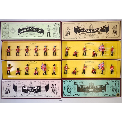 698 - Four Britains boxed military sets, 8805 Irish Guards, 8808 The Royal Marine Light Infantry, 8809 The... 