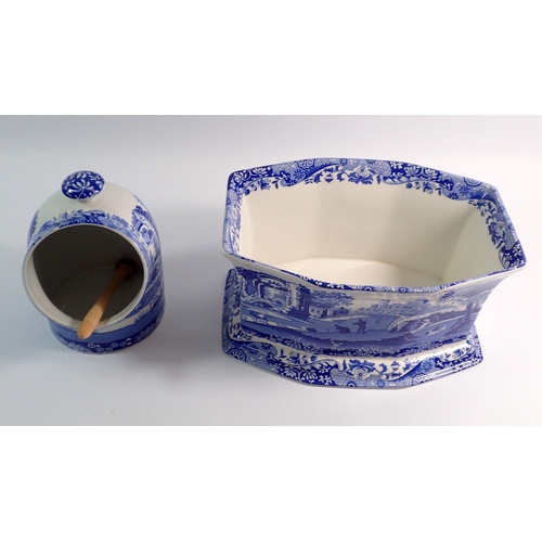 7 - A Spode Italian salt pig and large planter, 26cm wide