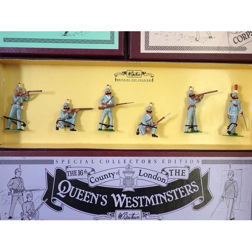 700 - Five Britains boxed military sets, 8827 Queens Westminsters, 8828 Dragoon Guards, 8829 Life Guards, ... 