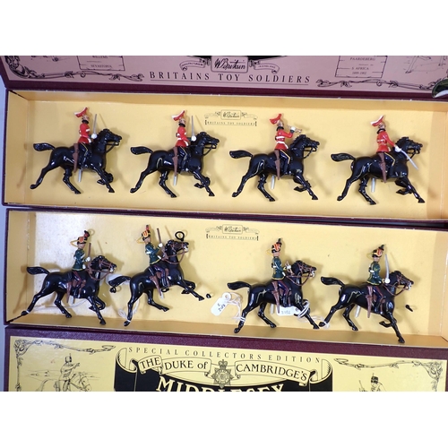 701 - Five Britains boxed military sets, 8821 The Dragoon Guards, 8811 4th Hussars, 8812 Middlesex Yeomanr... 