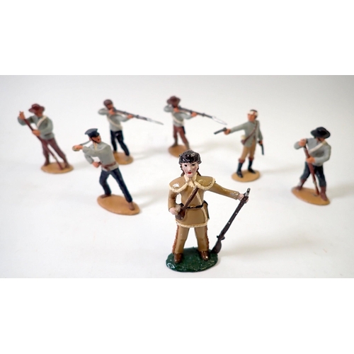 702 - A group of seven lead soldiers depicting the American war of independence and a selection of similar... 