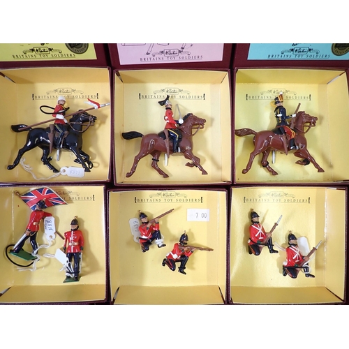 704 - A group of Britains boxed military figures including 8814-8818 Sherwood Foresters, 8819 16th Queens ... 