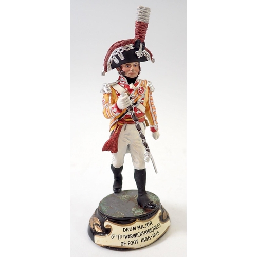 708 - A group of seven Chas C Stadden Studios pewter hand painted Napoleonic military figures including Dr... 