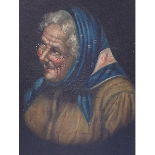 951 - A pair of 19th century Dutch oils of an old man and woman, 37 x 24cm