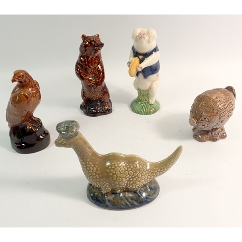 43 - Four Beneagles Beswick flasks of whisky and a Beswick pig 'Andrew'